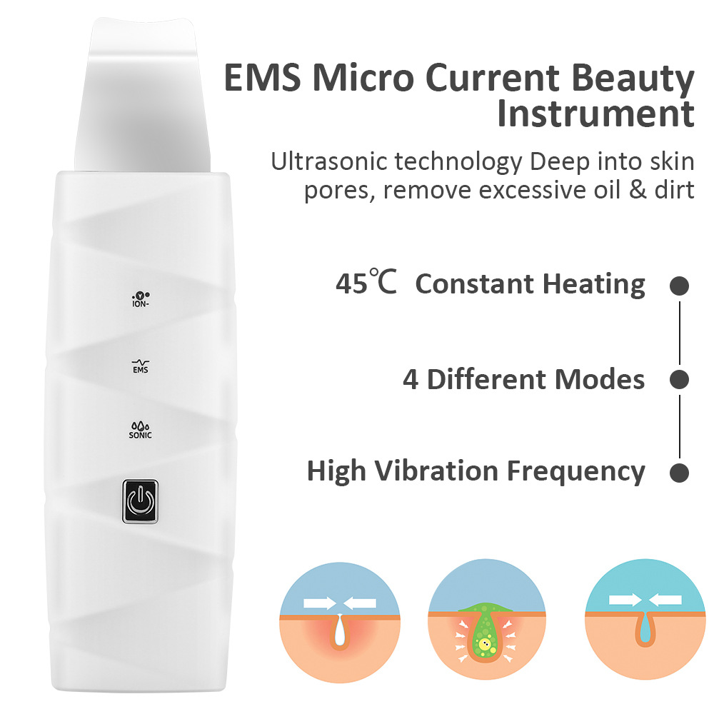 HailiCare Blackhead Removal Instrument Skin Shovel Ultrasonic Iontophoresis Instrument Heating Microcurrent Beauty Instrument - Image 3