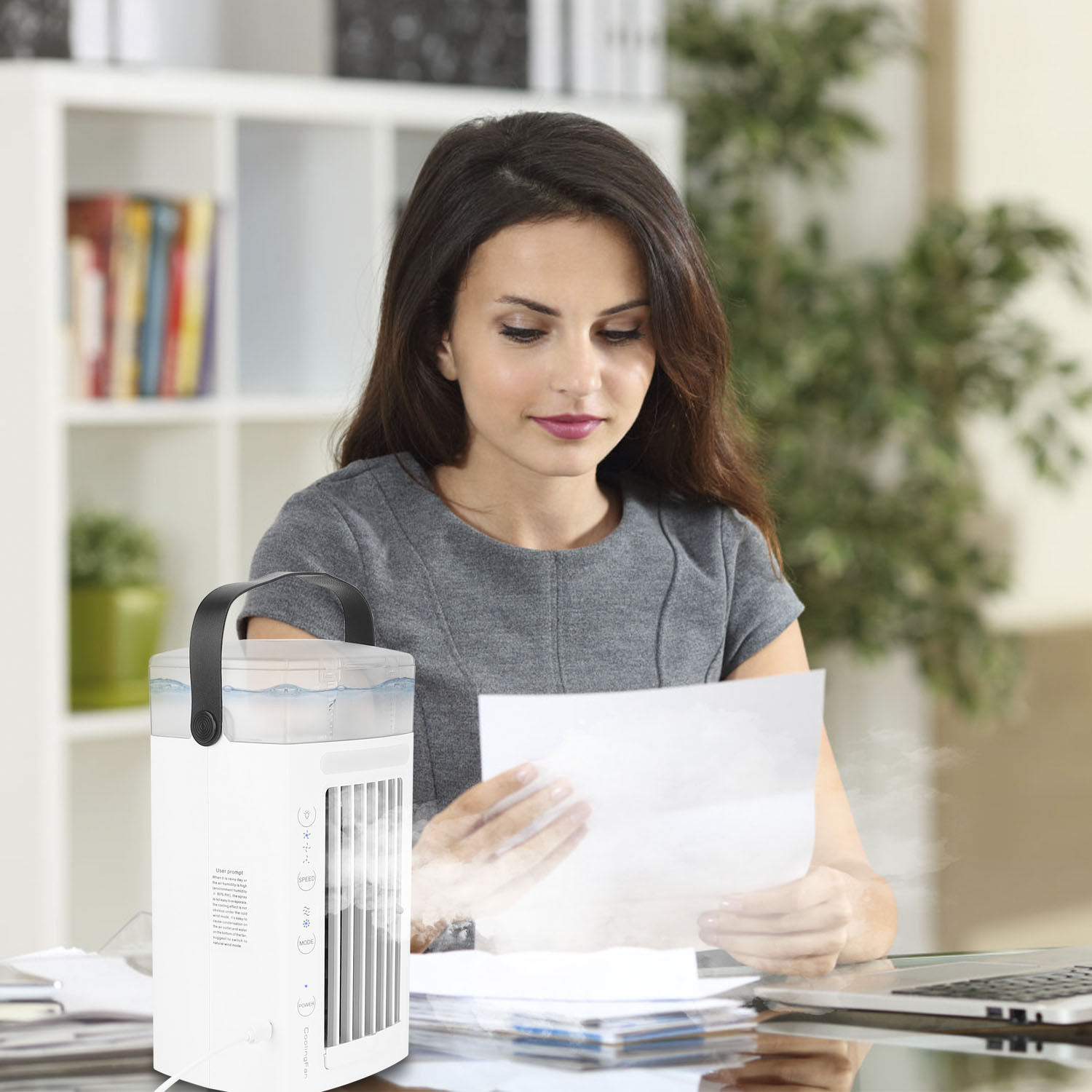 4 In 1 Portable Air Conditioner Fan Evaporative Air Cooler Water Mist Cooling Fan For Desktop 3 Speeds Nightlight - Image 9