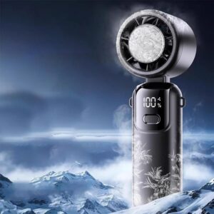 Portable Handheld Cooling Ice Fan Mini Turbo Fans Rechargeable Personal Fans