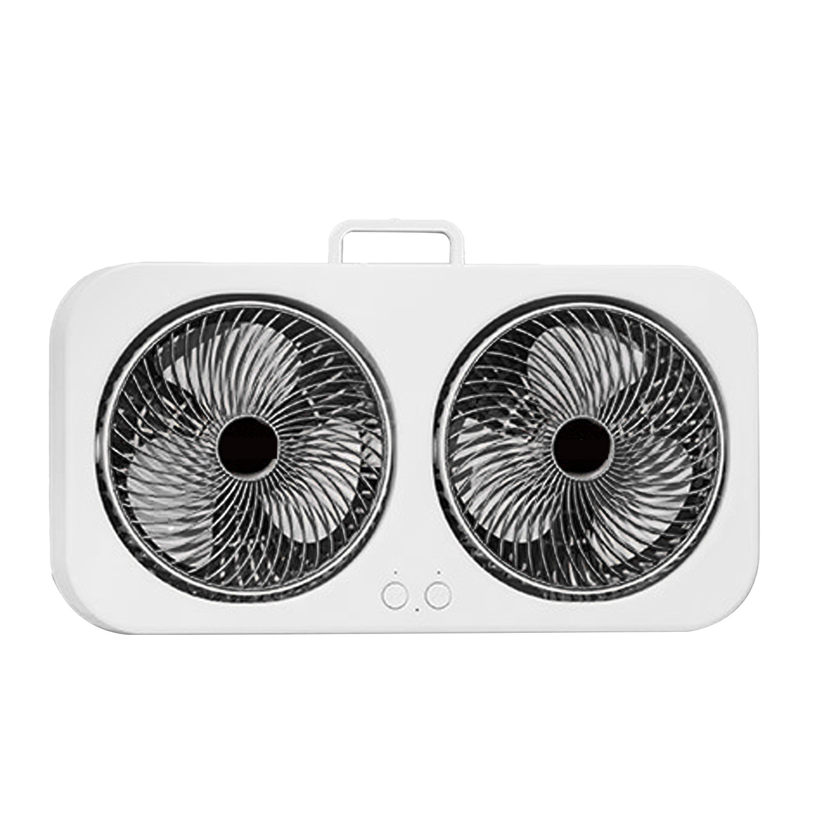 Tabletop Dual Fan USB Rechargeable Silent Air Circulation Fan With Brushless Motor Multi Speed Control For Home Dormitory Black