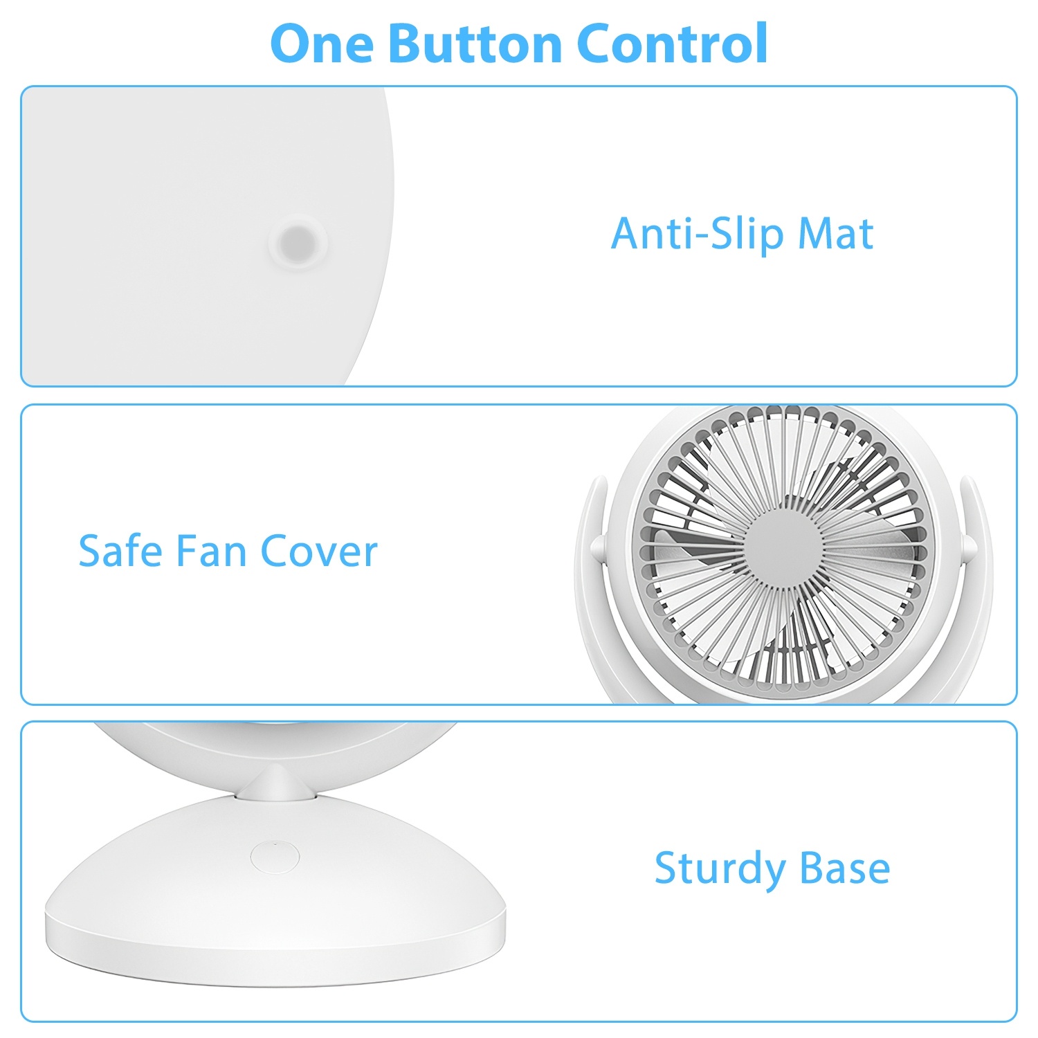 Air Circulator Desk Fan Portable Desktop Rechargeable Oscillating Fan With 4 Speeds 360 Degree Tilt Head Automatic Rotation Quiet 40dB Table Fan For Home Office Bedroom - Image 7