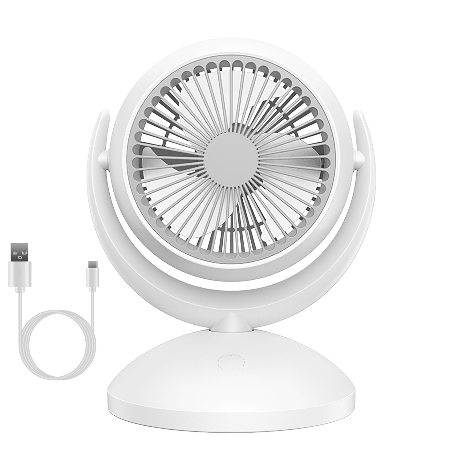 Air Circulator Desk Fan Portable Desktop Rechargeable Oscillating Fan With 4 Speeds 360 Degree Tilt Head Automatic Rotation Quiet 40dB Table Fan For Home Office Bedroom - Image 10