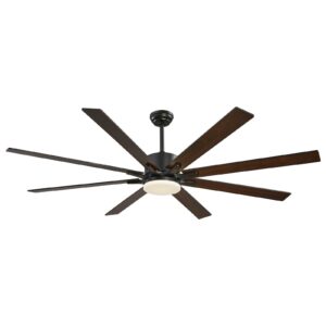 72 Inch Ceiling Fan With Light, 6-Speed Remote Control, Dimmable 3-Color Temperature, Reversible DC Motor, Modern Low Profile Flush Mount Fan For Bedroom, Living Room, Indoor/Outdoor Use, Black