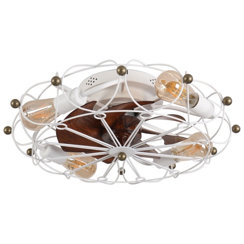 Low Profile Cage Ceiling Fan With Light Remote Control, Built-in Modern Industrial Ceiling Fan Unavailable Platforms- Temu - Image 8