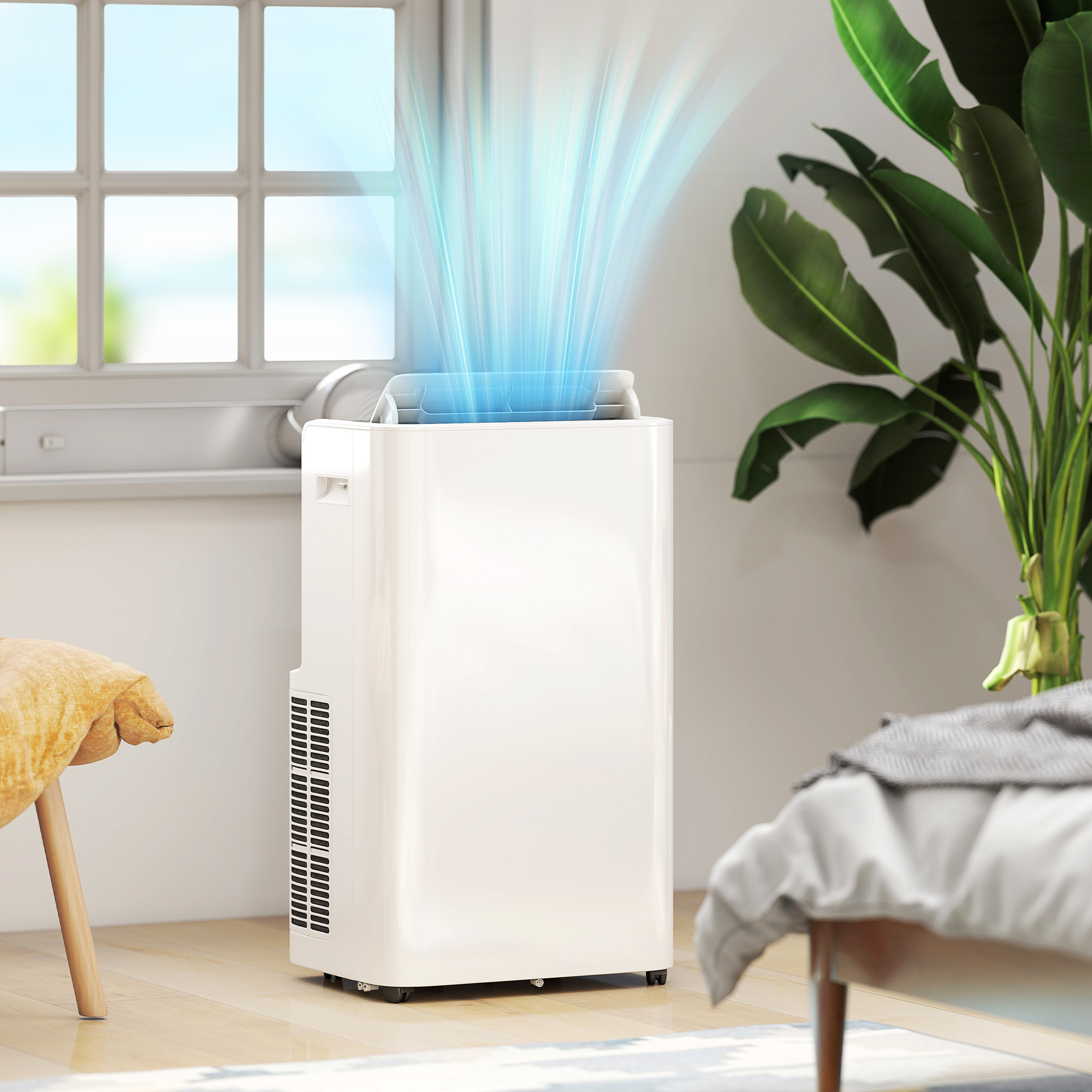 12000 BTU Portable Air Conditioner with Remote Control, Free Standing AC Unit with Built-in Cool, Dehumidifier, Fan Modes for Room Up to 550 Sq.Ft., 24 Hour Timer, Window Installation Kit - Image 2