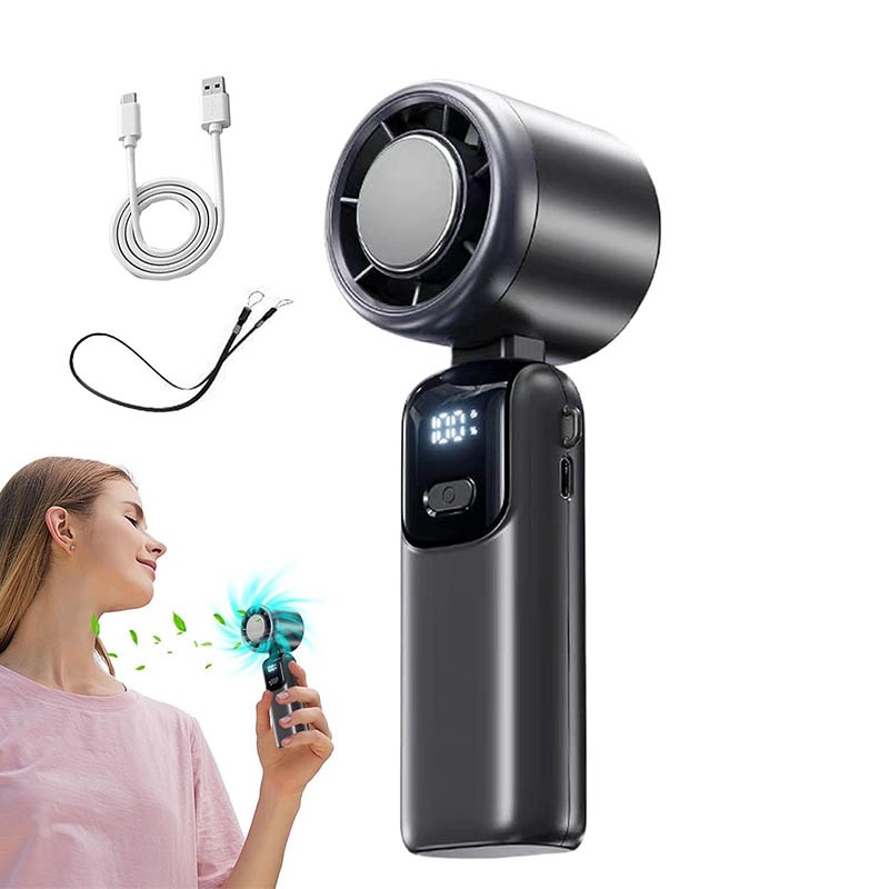 Portable Handheld Cooling Ice Fan Mini Turbo Fans Rechargeable Personal Fans - Image 9