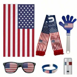 6pcs Set The 2026 American Celebration,USA World Cup Fan Kit,Complete Soccer Cheer Accessories Set