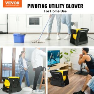 Pivoting Utility Fan, 600 CFM High Velocity Floor Blower For Drying, Cooling, Ventilating, Exhausting, 300° Blowing Angle Air Mover, Portable Carpet Dryer Fan For Home, Work Shop