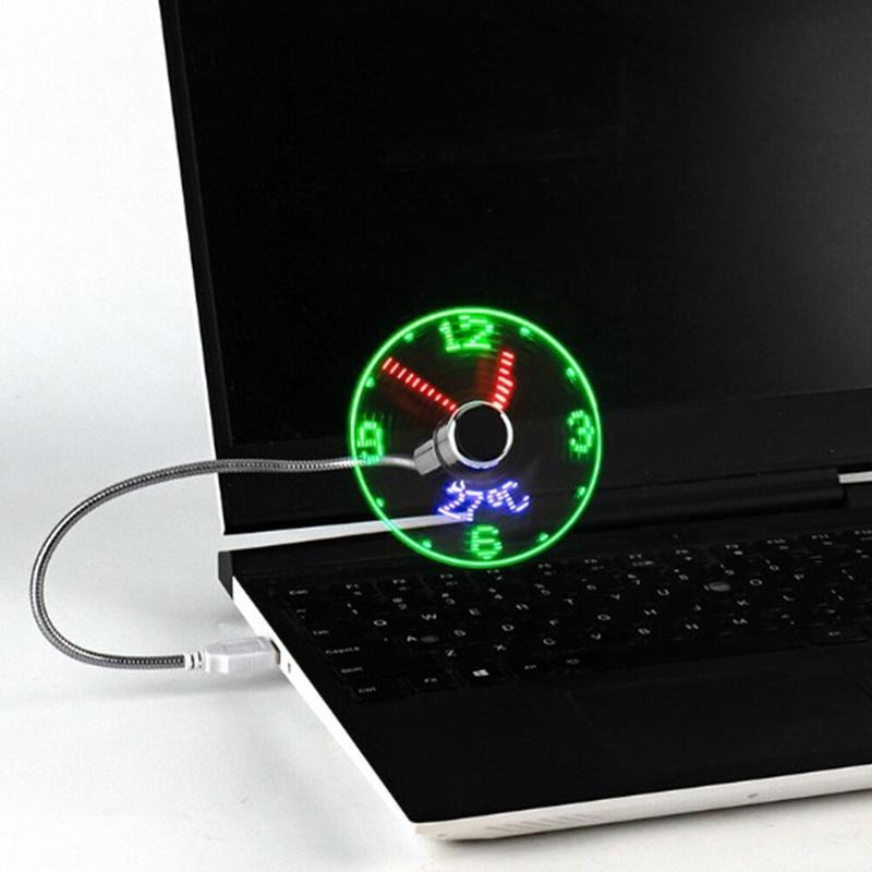 2-3 Days ArriveClock Fans DC 5V LED Clock Fan Portable Gadgets Time Temperature Display UK - Image 6