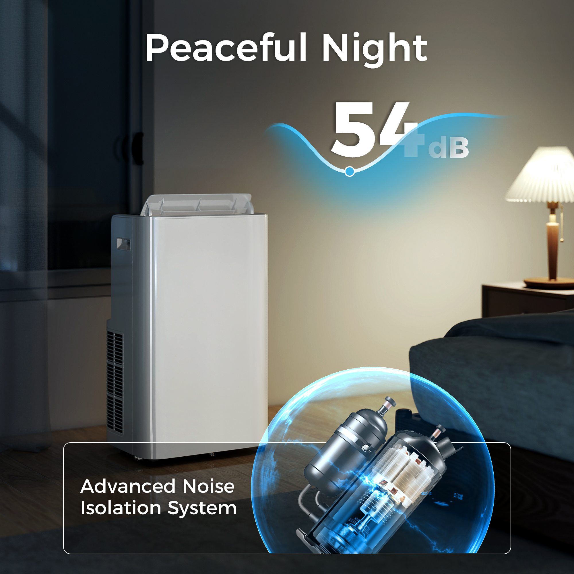 12000 BTU Portable Air Conditioner with Remote Control, Free Standing AC Unit with Built-in Cool, Dehumidifier, Fan Modes for Room Up to 550 Sq.Ft., 24 Hour Timer, Window Installation Kit - Image 4