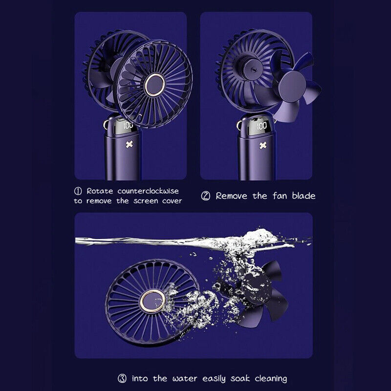 Portable Hand-held Fan Mini Folding Desk Fan Cooler Cooling USB Rechargeable - Image 8