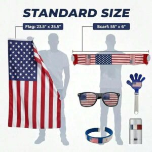 6pcs Set The 2026 American Celebration,USA World Cup Fan Kit,Complete Soccer Cheer Accessories Set