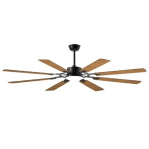 72-Inch 8-Blade Large Ceiling Fan,Reversible Quiet DC Motor,Indoor Outdoor Modern Ceiling Fan,Suitable For Kitchen,Living Room And Terrace,Black.