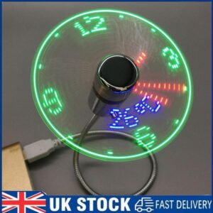 2-3 Days ArriveClock Fans DC 5V LED Clock Fan Portable Gadgets Time Temperature Display UK