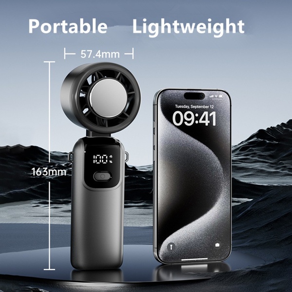 Portable Handheld Mini Turbo Fan In Outdoor USB Rechargeable Ice Cooling Fans W LED Display Fan US Logistics Only For USPS.TK TMEU Only For Self-pickup - Image 9