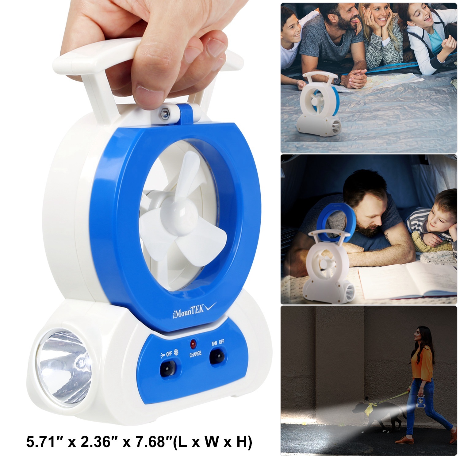 Desk Cooling Fan With 180Degree Adjustable LED Lamp Baby Stroller Fan Emergency Flashlight Torch For Household Camping Traveling - Image 3