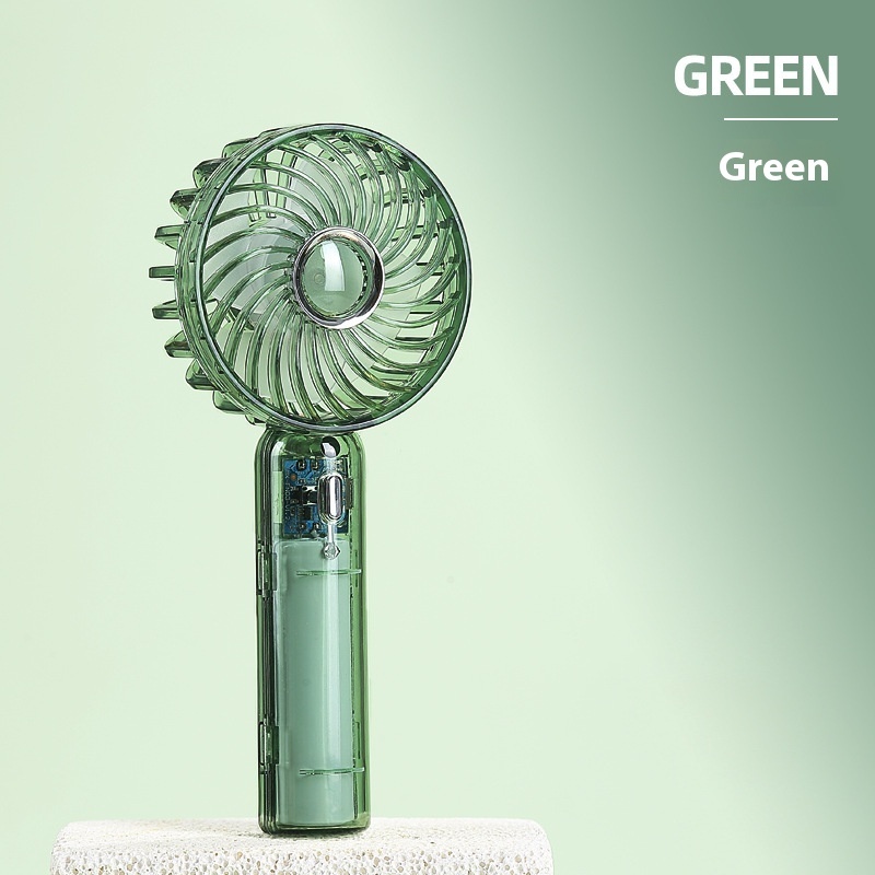 Transparent Handheld Fan The Third Gear Mute With Base - Image 4