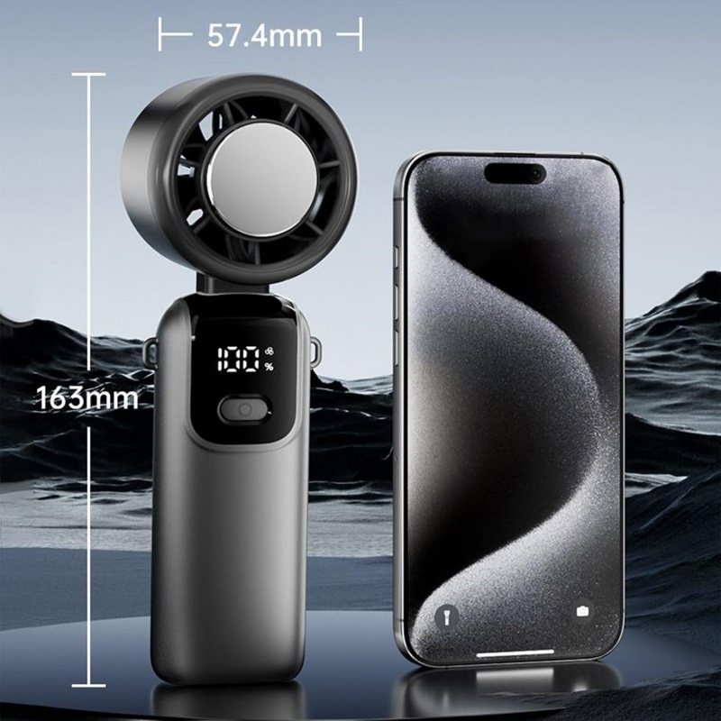 Portable Handheld Cooling Ice Fan Mini Turbo Fans Rechargeable Personal Fans - Image 5