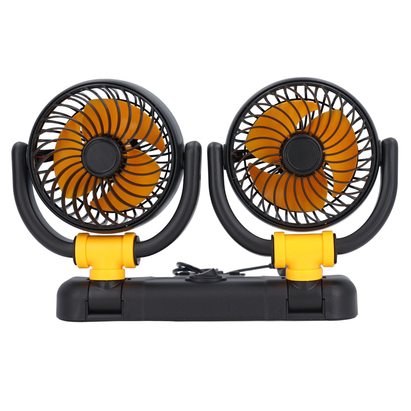 Dual Head Car Fan Adjustable 2 Speed 360 Degree Rotation Dashboard Mount Brushless Motor Portable Vehicle Cooling DC12V - Image 2