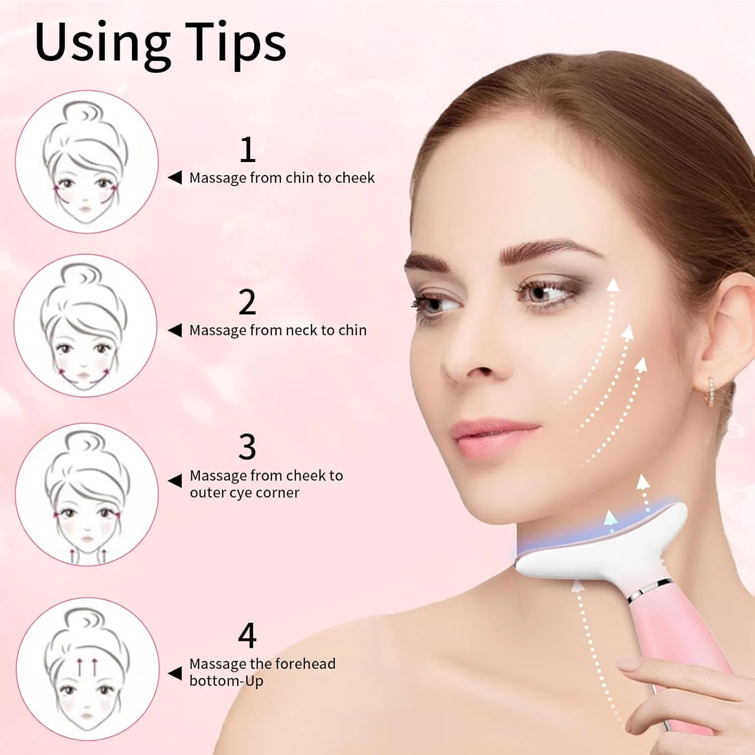 Neck Face Massager, Skin Care Face Massage Tool, 3-in-1 Facial Massager, Face Sculpting Tool With Thermals, Vibration - Image 5