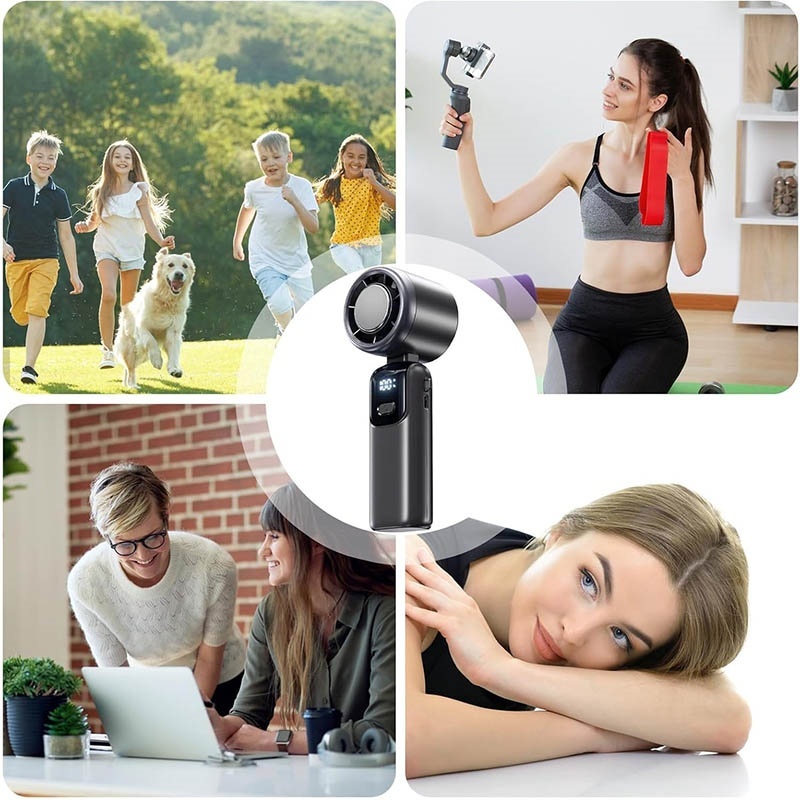 Portable Handheld Cooling Ice Fan Mini Turbo Fans Rechargeable Personal Fans - Image 8