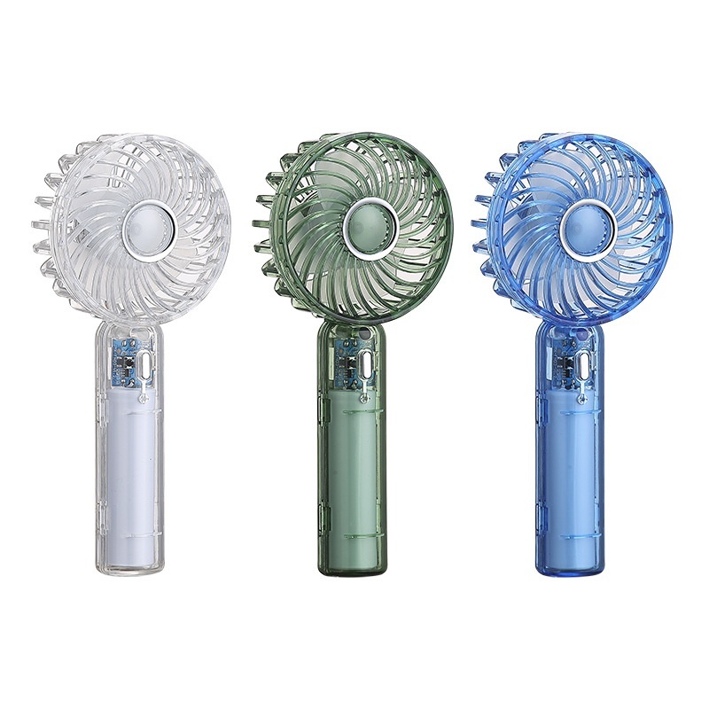 Transparent Handheld Fan The Third Gear Mute With Base - Image 6