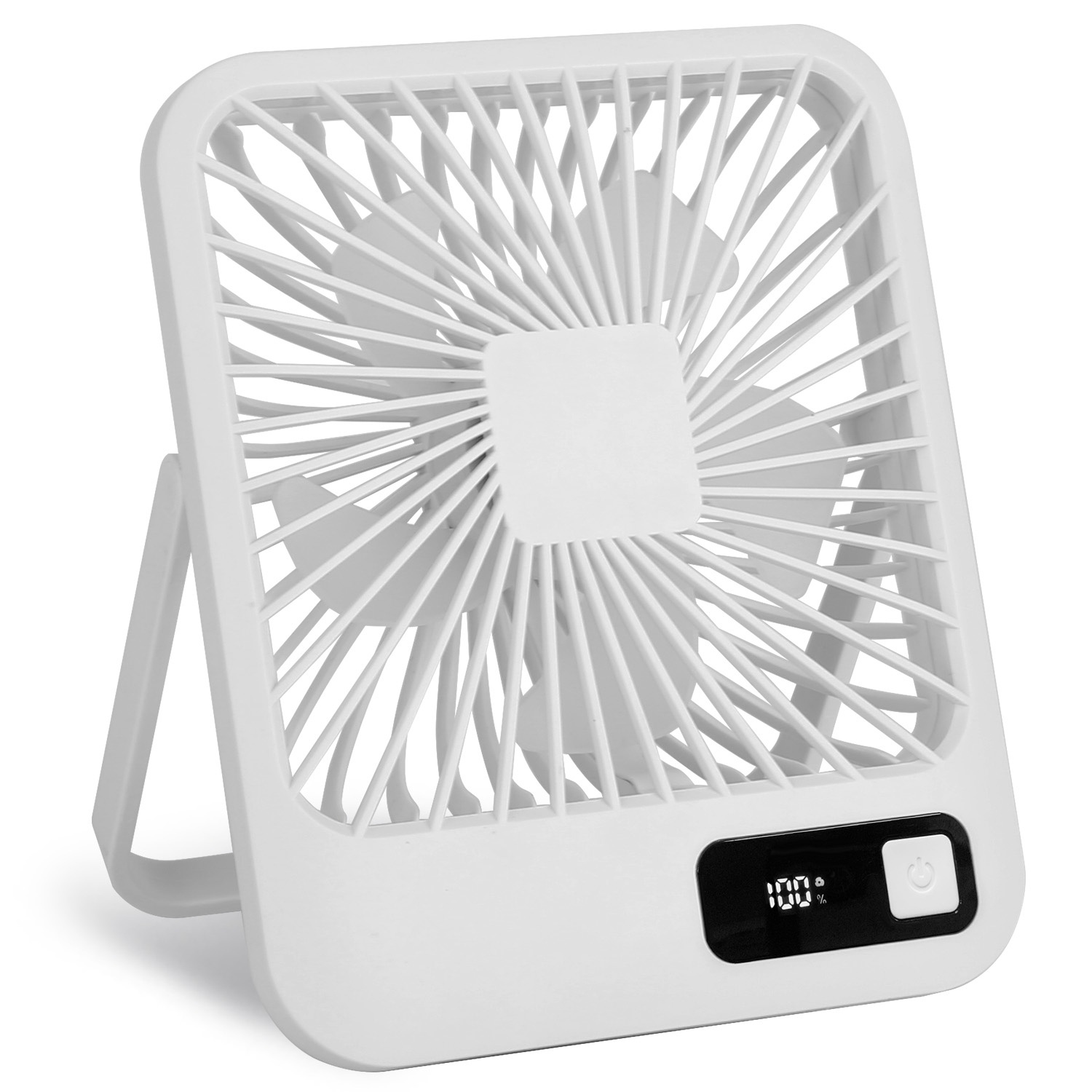 3 Colors Options -- 1Pc Mini Desktop Cooling Fan Rechargeable Battery Powered Personal Fan Speed Adjustment Strong Airflow Quiet Travel Fan With LCD Display For Home Office Travel - Image 5