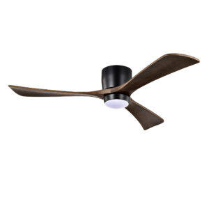 Ceiling Fan With Lights Remote Control,Quiet DC Motor 3 Blade Ceiling Fans 6 Speed Levels,Reversible Ceiling Fan, For Patio Living Room, Bedroom, Office,Indoor Matte Black Black Walnut