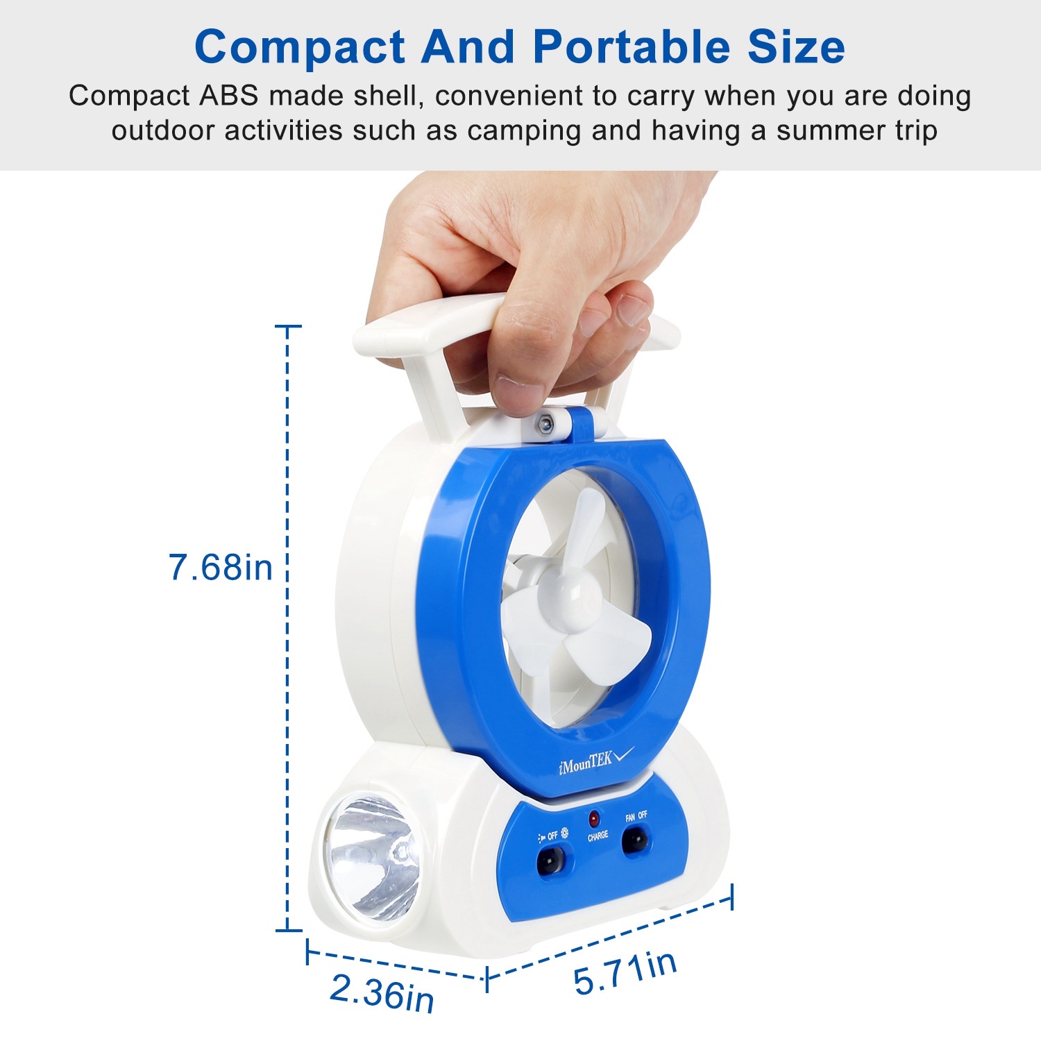 Desk Cooling Fan With 180Degree Adjustable LED Lamp Baby Stroller Fan Emergency Flashlight Torch For Household Camping Traveling - Image 7