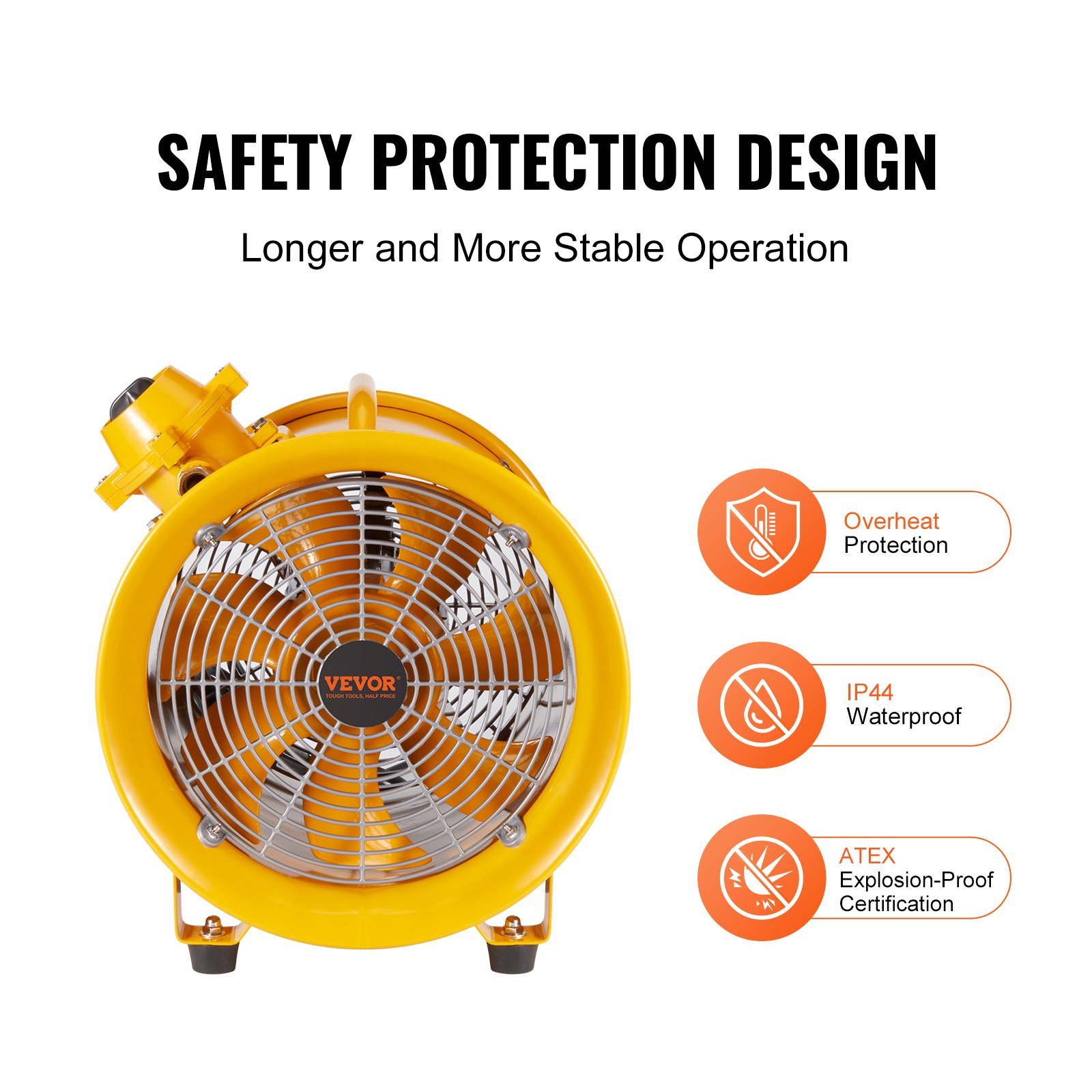 Portable Ventilator, 10" Heavy Duty Cylinder Fan, 350W Strong Shop Exhaust Fan 1942CFM, 9.8ft Power Cord (No Charging Head), Industrial Utility Blower For Sucking Dust, Smoke Home/Workplace - Image 5