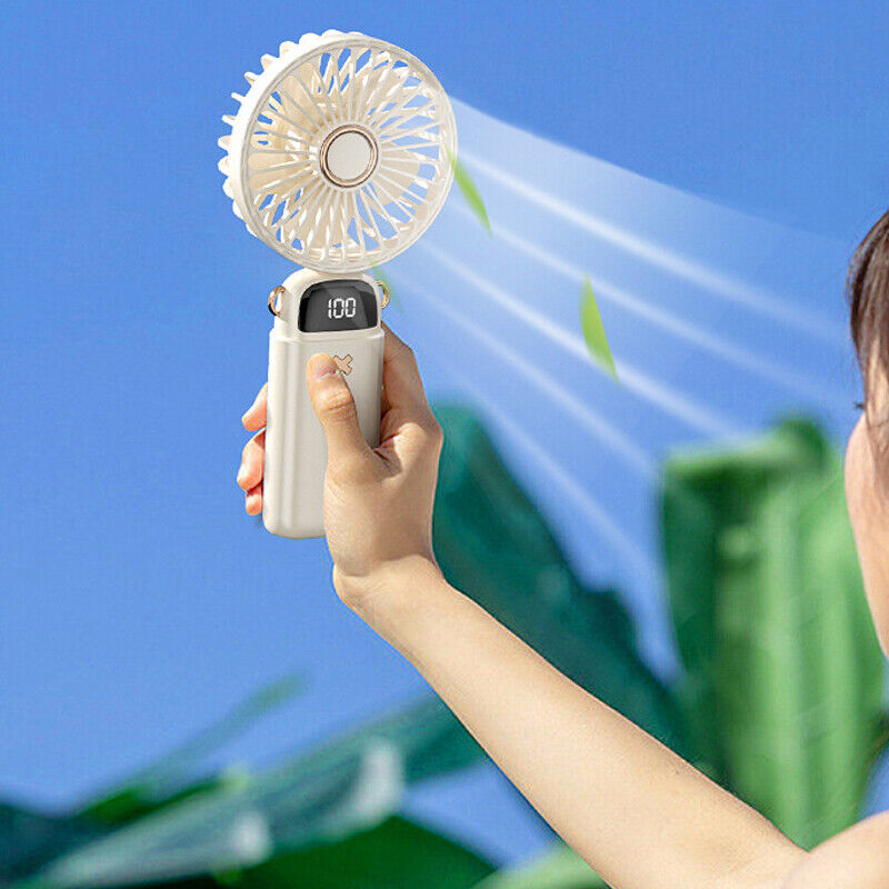 Portable Hand-held Fan Mini Folding Desk Fan Cooler Cooling USB Rechargeable - Image 4