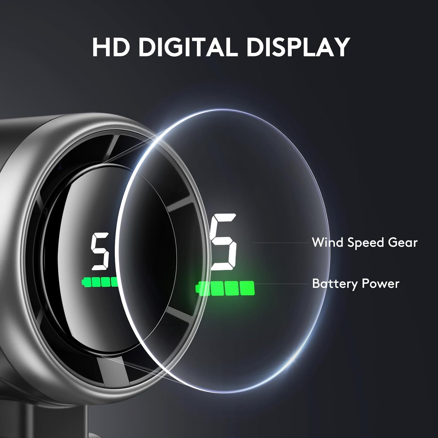 3 IN 1 Portable Handheld Turbo Fan, 5 Gear Wind,2500mAh Battery Operated - Image 6