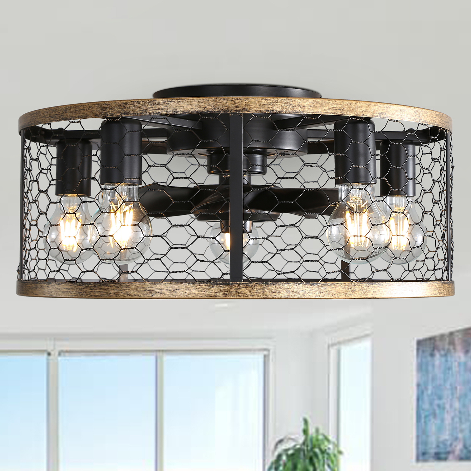 Metallic Black Ceiling Fan - Image 4