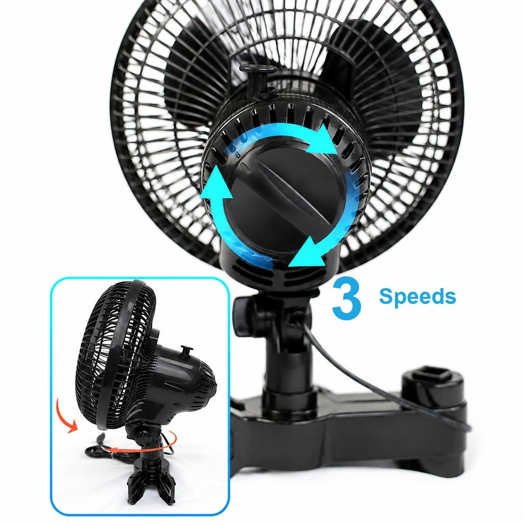 Greenhouse Clip Fan Oscillating 3 Speeds Grow Tent Fan Ventilation Ultra-Quiet - Image 7
