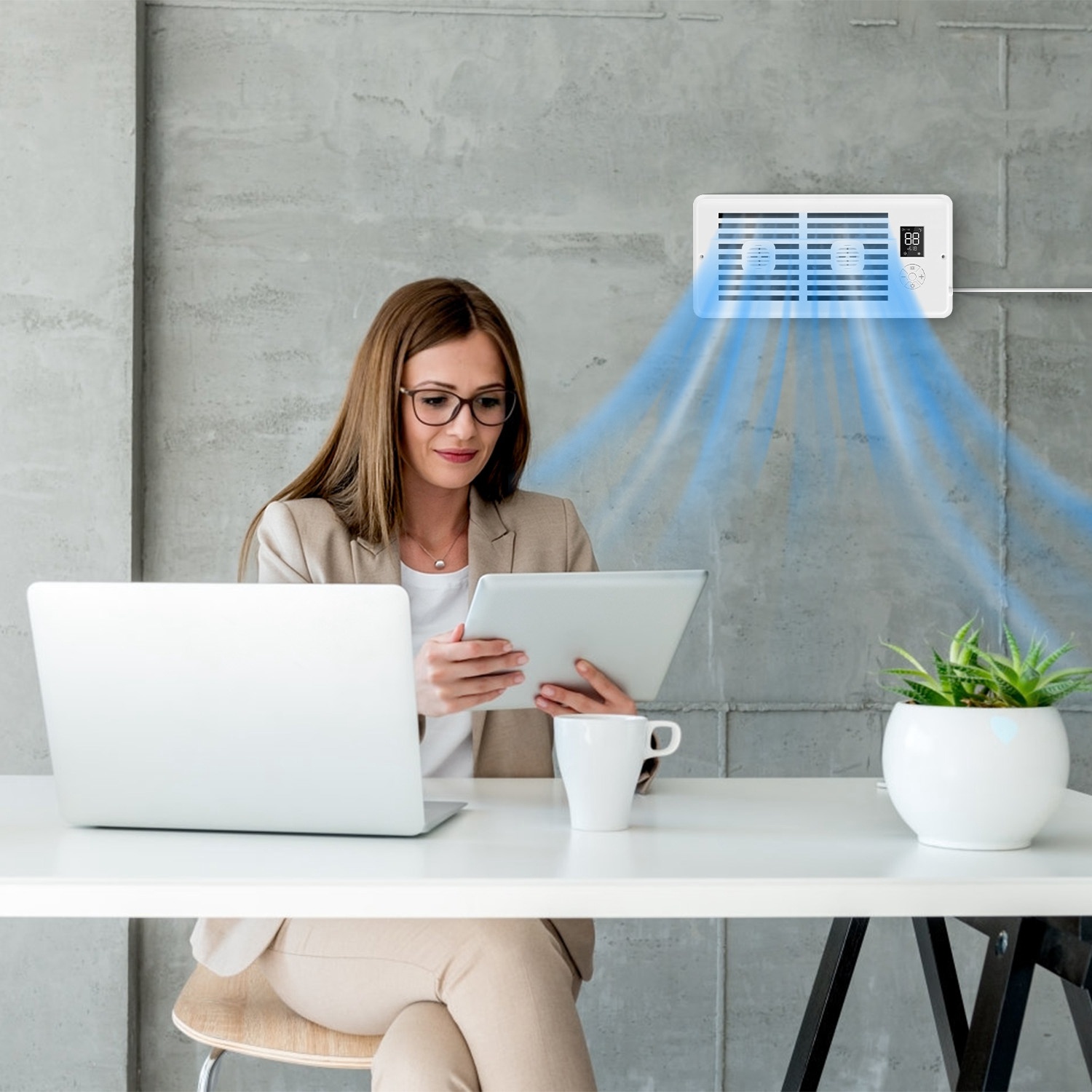 Register Booster Fan Smart AC Vent Booster Fan Fit 4in Plus 10in Register Holes With 3 Modes 10 Speeds 2H 4H Timer LCD Screen 2 Scent Diffuser Slots Remote Control Dual Motors For Wall Ceiling Floor - Image 7
