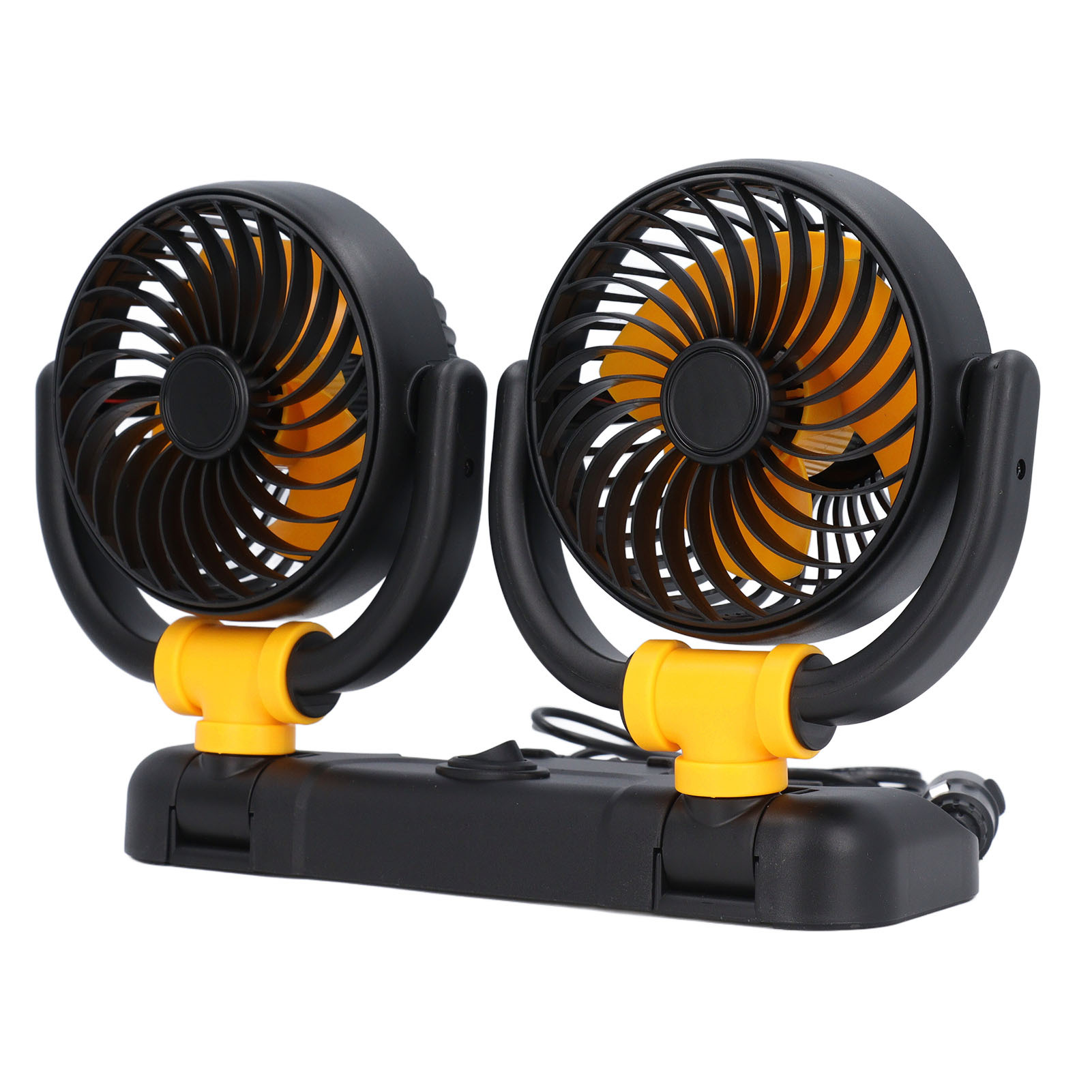 Dual Head Car Fan Adjustable 2 Speed 360 Degree Rotation Dashboard Mount Brushless Motor Portable Vehicle Cooling DC12V - Image 3