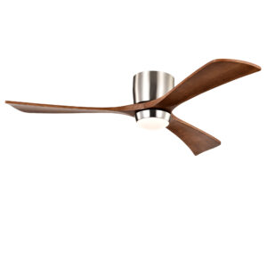 Ceiling Fan With Lights Remote Control,Quiet DC Motor 3 Wood Blade Ceiling Fans 6 Speed Levels,Reversible Ceiling Fan, For Patio Living Room, Bedroom, Office,Indoor. Stain Nickel Walnut