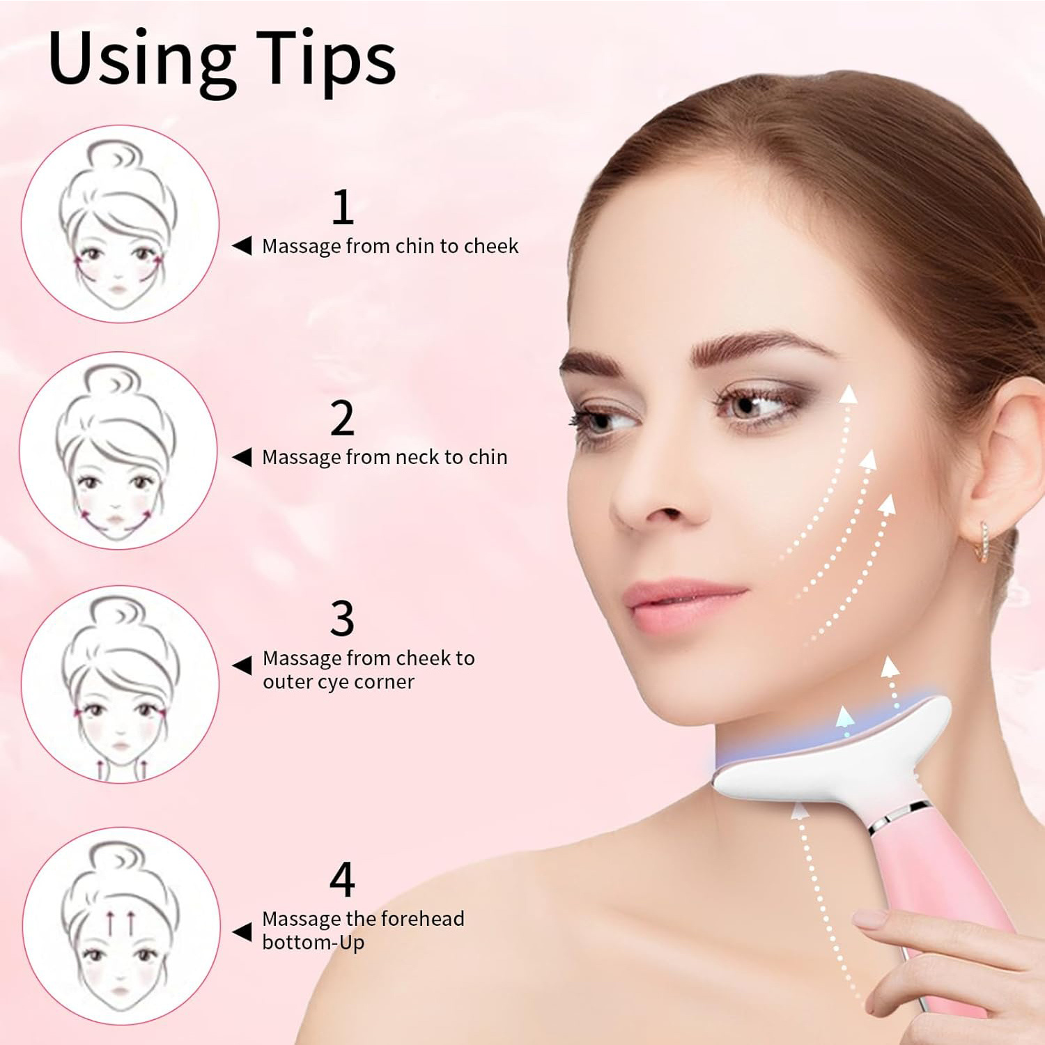 Neck Face Massager, Skin Care Face Massage Tool, 3-in-1 Facial Massager, Face Sculpting Tool With Thermals, Vibration - Image 4