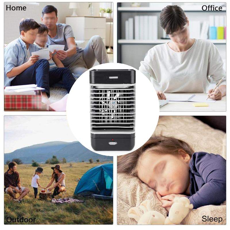 Mini Portable Air Conditioner Humidifier Purifier Desktop Cooling Fan Air Cooler Black Fan for Camping Outdoor Activities - Image 3