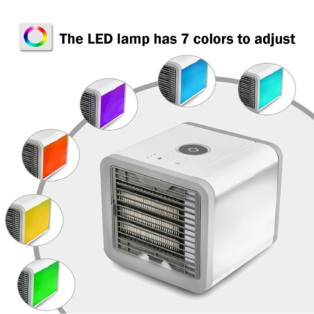 USB Mini Portable Air Conditioner Humidifier Purifier 7 Colors Light Desktop Air Cooling Fan Air Cooler Fan for Office Home - Image 5