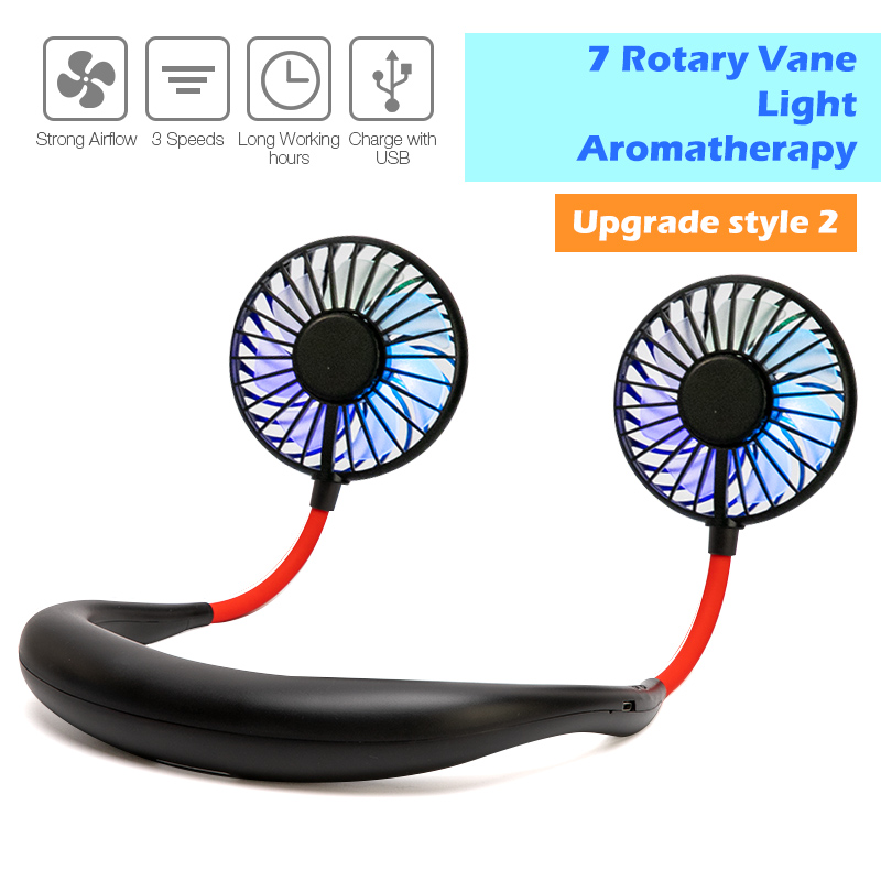 Mini USB Portable Fan Neck Fan Neckband With Rechargeable Battery Small Desk Fans handheld Air Cooler Conditioner for Room - Image 10