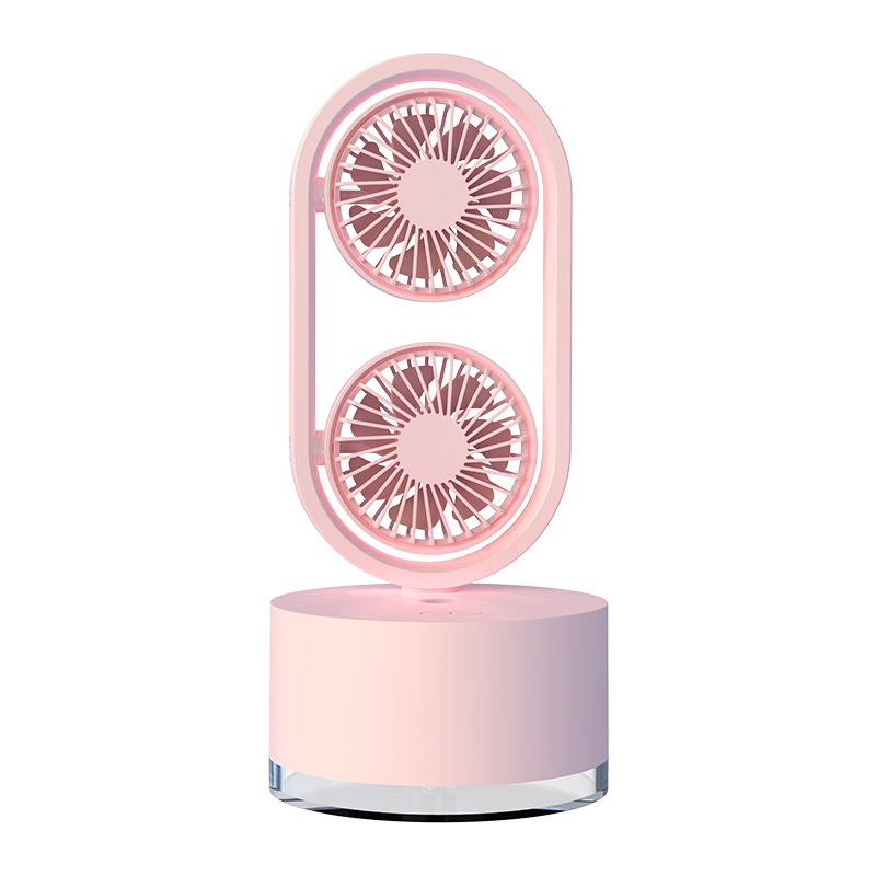 Two-In-One New Double-Leaf Spray Water-Cooled Fan Desk Top Dormitory Small Fan Ins Wind Humidifier Desk Fan - Image 6