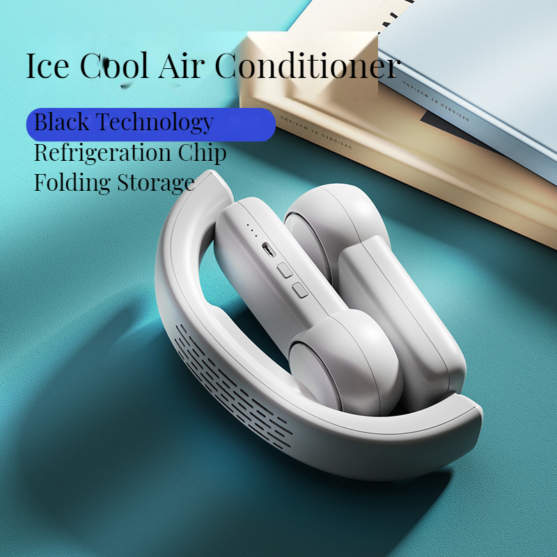 New Hanging Neck Fan Can Accommodate Hand-Held USB Mini Fan Without Leaf Lazy Cooling Hanging Neck Fan - Image 3