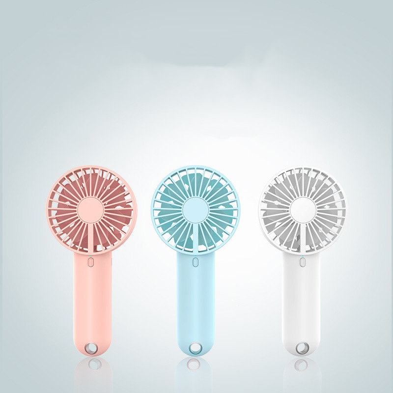 Simple Solid Color New Mini Creative Double Leaf Small Fan Portable USB Charging Fan - Image 3
