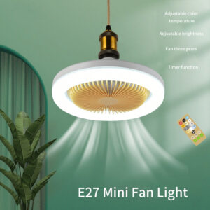 30W Silent 3 Speeds Ceiling Fan with Remote Control with Lighting Lamp E27 Converter Base for Bedroom Living Home