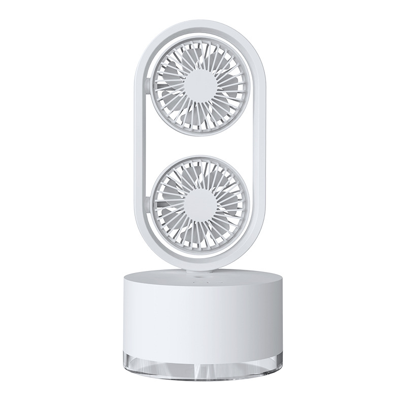 Two-In-One New Double-Leaf Spray Water-Cooled Fan Desk Top Dormitory Small Fan Ins Wind Humidifier Desk Fan - Image 4