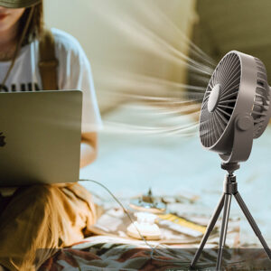New Multi-Function Tripod Outdoor Camping Lighting Fan Intelligent Remote Control Timing Can Hang Small Fans