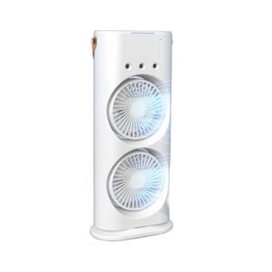 Rechargeable Portable Mini Fan with Spray Cooling – Desktop/ Room Use, Ventilation & LED Light
