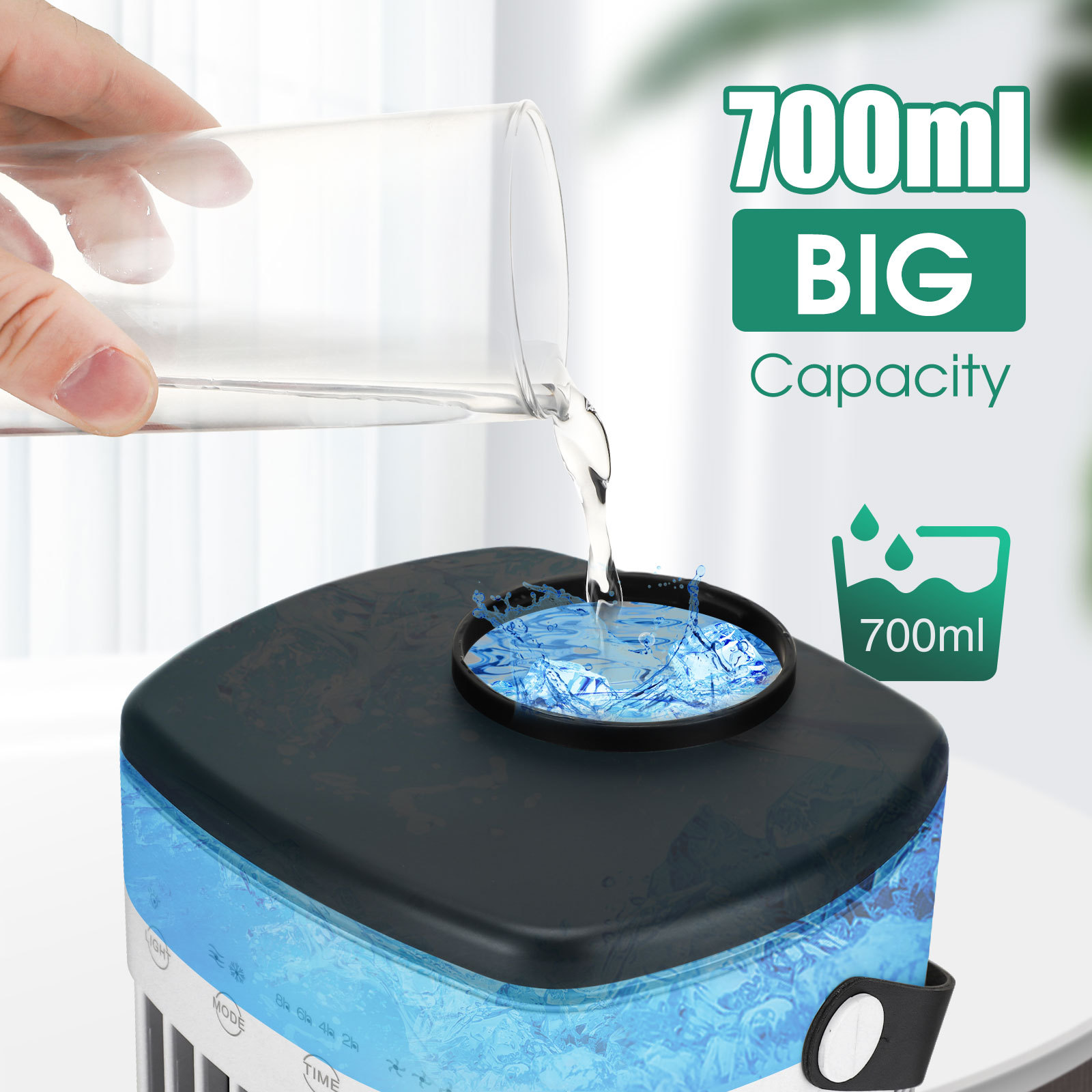 4-Speed Air Conditioning Fan USB Humidification Spray Cooling Fan Household Air Cooler Portable Electric Fan Mini - Image 2