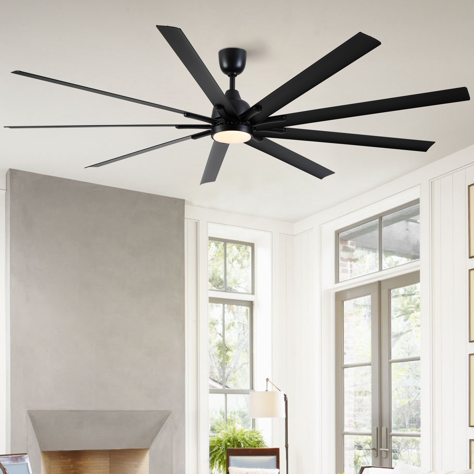 84 In Super Large Black Ceiling Fan with Remote Control - Image 8